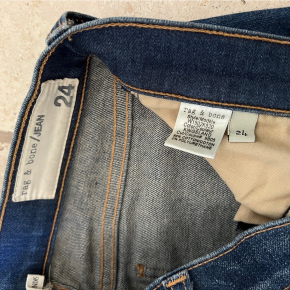Rag & Bone Skinny Jeans Dark Wash Kingsland Style W1502K520 Women's Size 24 - Picture 6 of 6